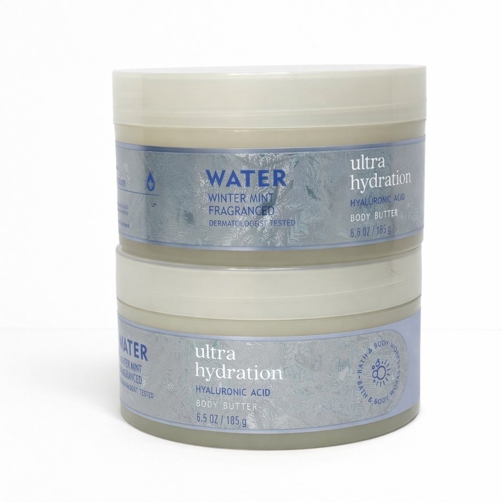 Bath & Body Works Water Winter Mint Body Butter Lot of 2 NEW 6.5 oz - Picture 2 of 12